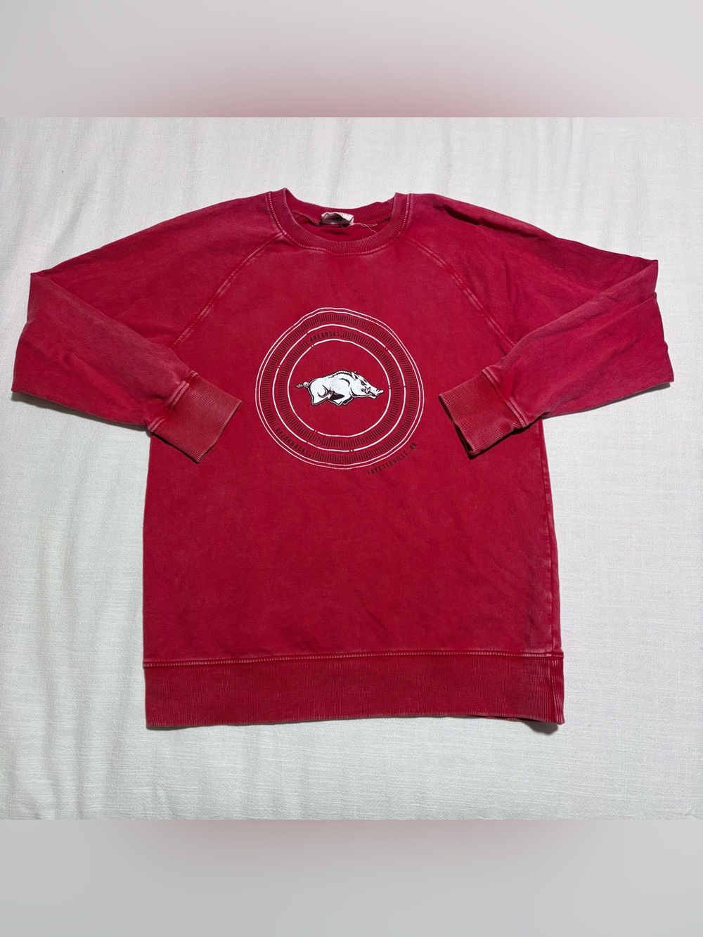 Kids Wes and Willy Arkansas Razorbacks Crew Sweatshirt | Red | Medium (10/12)